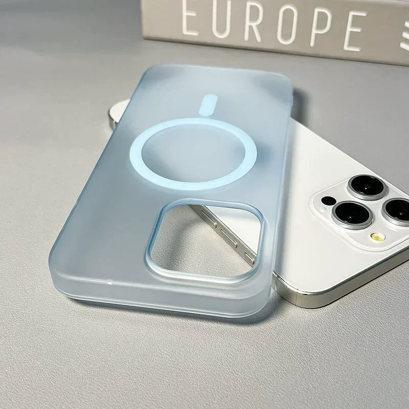 Ultradünne, durchscheinende, matte Hülle für iPhone 18 17 16 15 14 13 12 11 Pro Max, kompatibel mit Magsafe, harte PC-Magnetabdeckung für kabelloses Laden – Detail 10