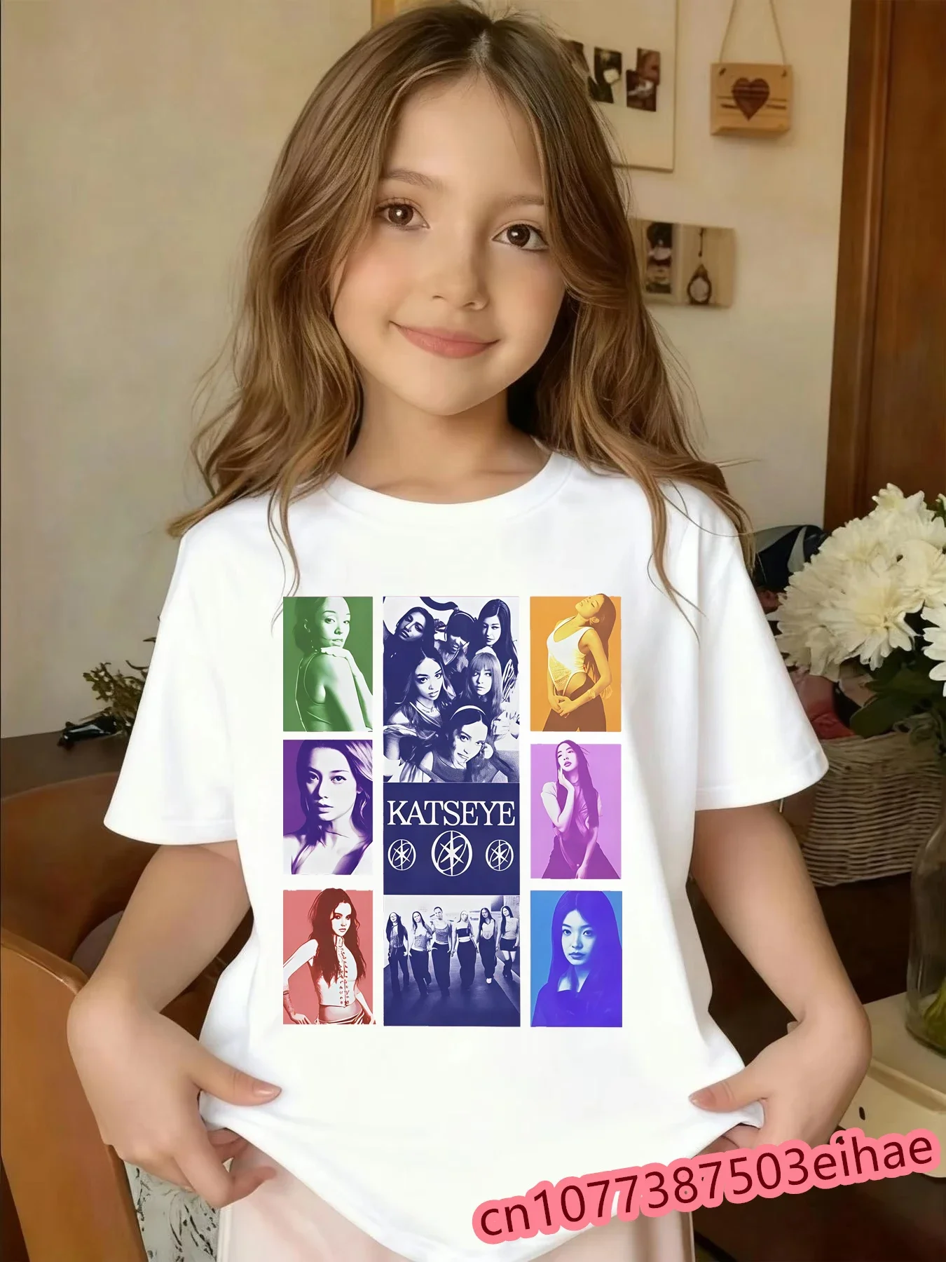 Y2K Trend KATSEYE Fan Children Tshirt,Printed Short Sleeve Street Top,Summer Casual Daily Outfit for Little Boys & Girls Clothes