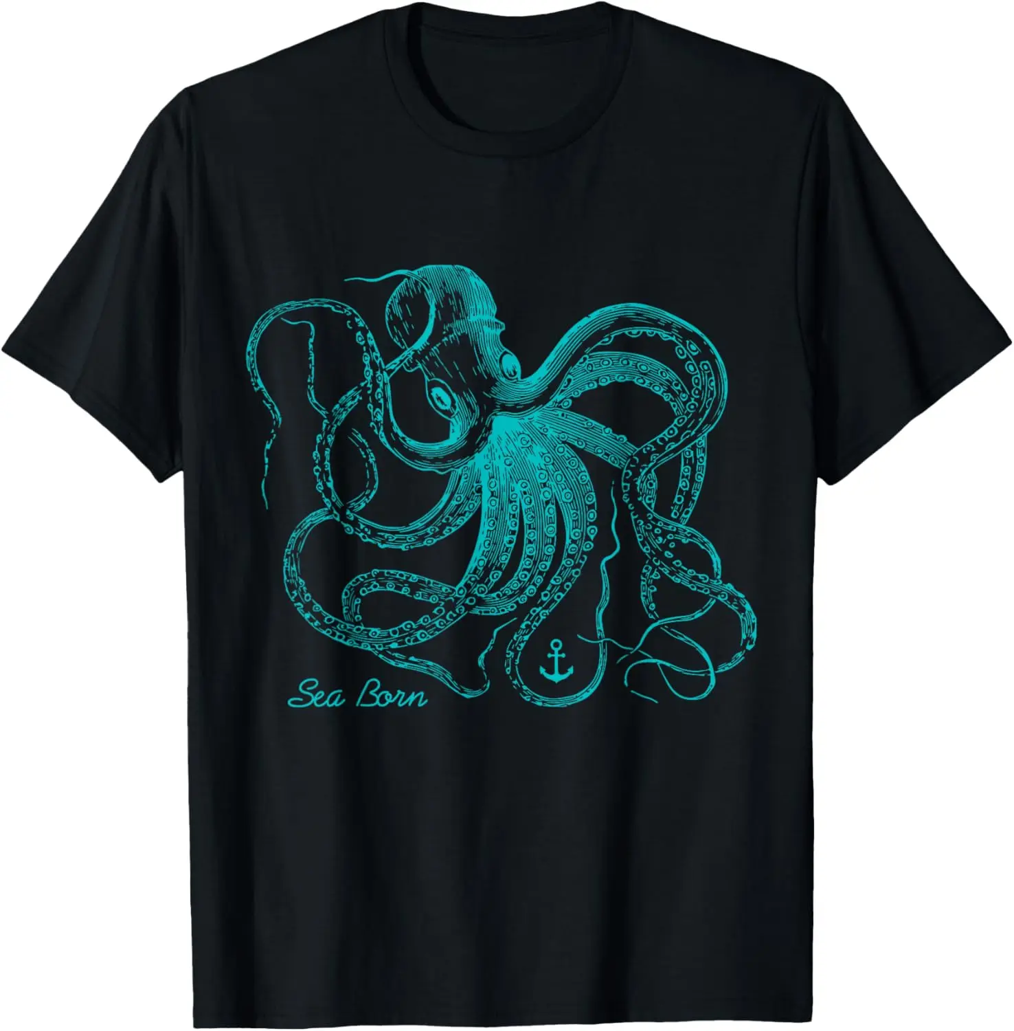 Vintage Octopus - Marine Biologist Design - Green Sea Life T-Shirt