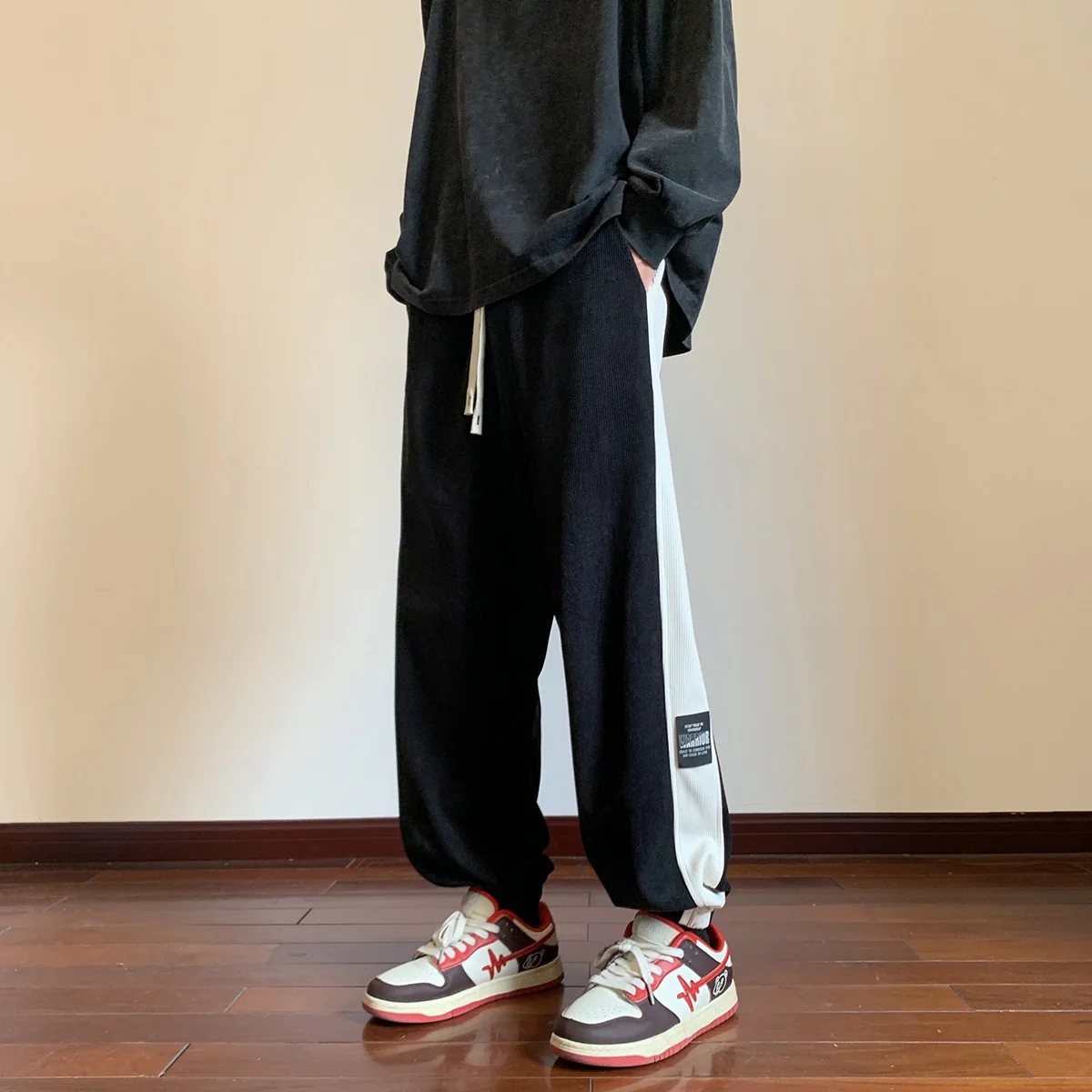 

Loose Casual Pants for Teenage Boys Autumn Spring American Retro Sle Cuffed Sports Trousers Youth Faion Trendy Cargo