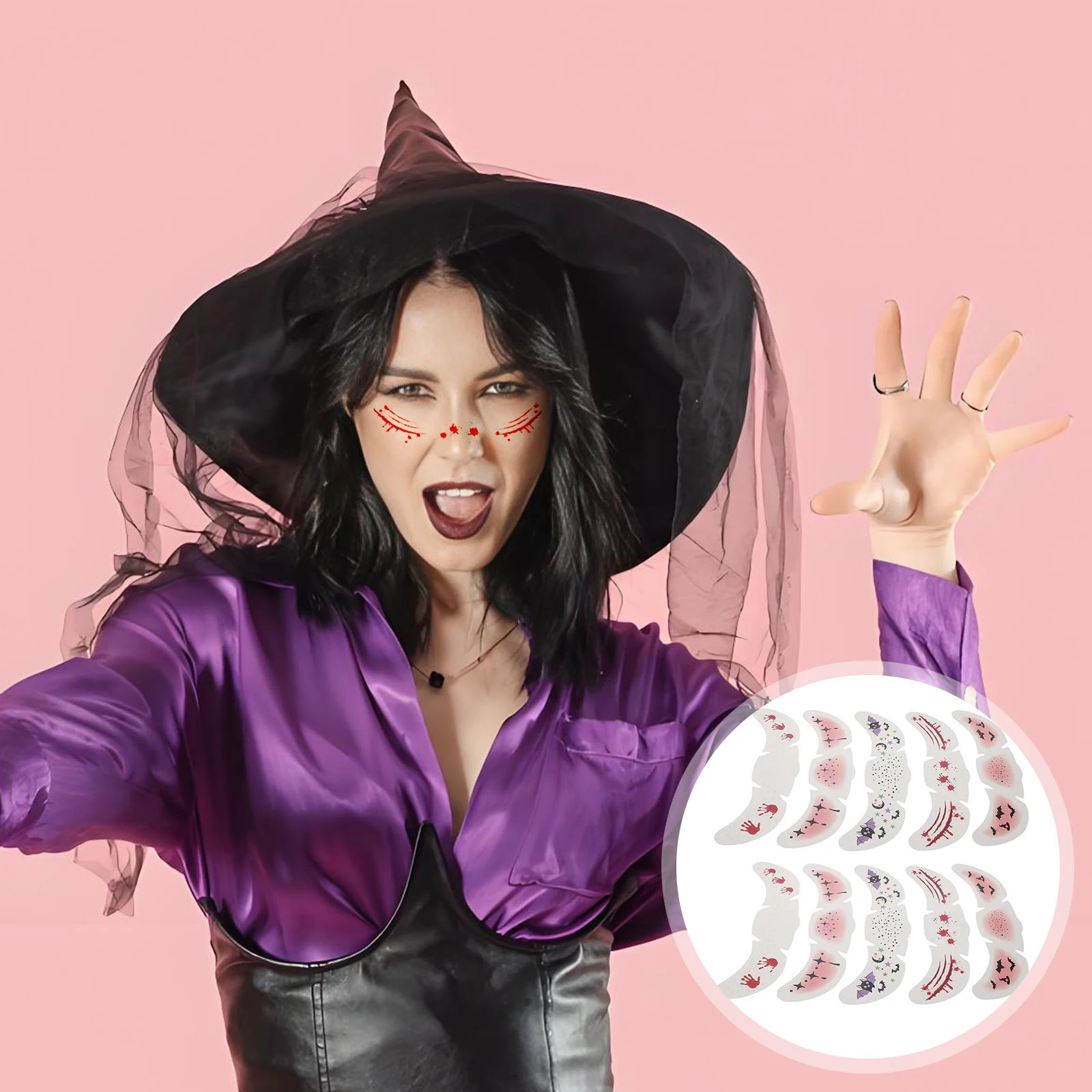 

10 шт., наклейки для татуировок с веснушками, водостойкие реалистичные наклейки для временного макияжа для лица, Хэллоуин, косплей, ежедневное использование, наклейки для лица