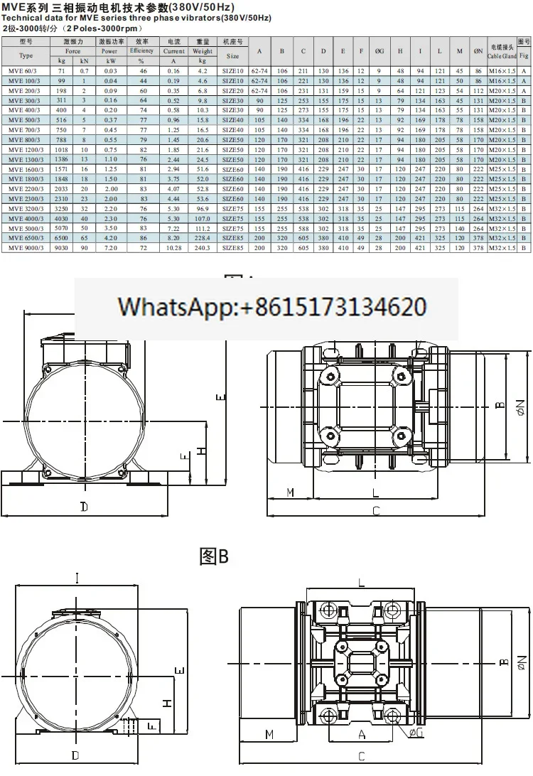 MVE200/source three-phase vibrasi source motor WAM