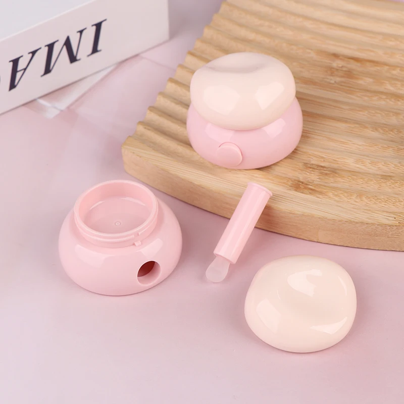 3.5g mini frasco vazio cosmético potes maquiagem recipiente de cuidados com a pele caixa de creme facial caixa de bálsamo labial com colher de silicone garrafas recarregáveis