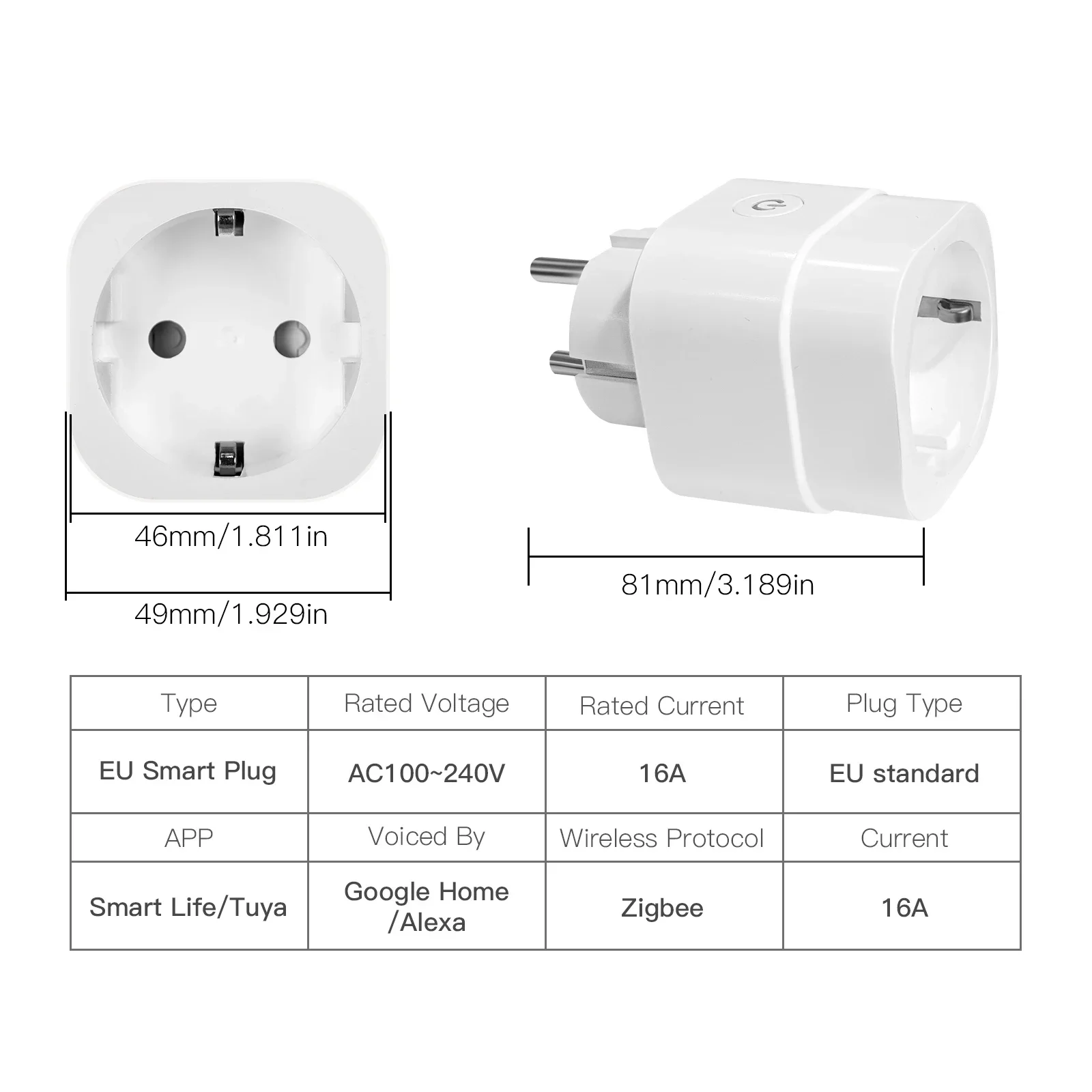 Moes ZigBee Tuya Steckdose Netzstecker 16A Smart APP Drahtlose Steckdose Funktioneller Energiemonitor Timer Alexa Google UK EU US