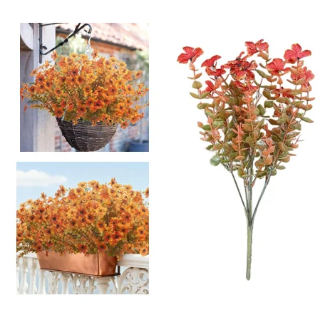 

Artificial Eucalyptus Bouquet Artificial Flowers Home Decor Lifelike Details Outdoor Elements Vibrant Autumn Aesthetic