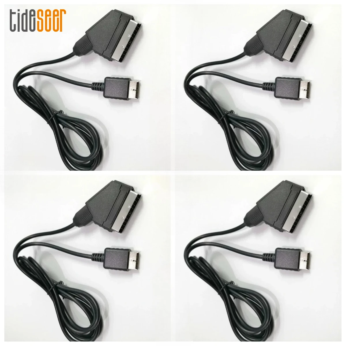 200pcs 1.8m RGB SCART Cable for Sony PlayStation PS2 PS3 Slim TV AV Lead Replacement Connection Cord Wire For PAL/NTSC Consoles