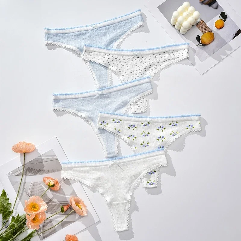 

Женское хлопковое нижнее белье с низкой талией и цветочным принтом, S-XL, сексуальные дышащие трусы, женские трусы, нижнее белье Calzones