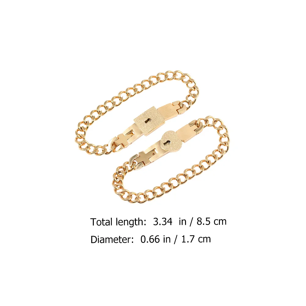 

Lock Key Bracelet Stainless Steel Unisex Matching Lovers Armband Creative Wrist Rope Chic Bangle Perfect for Party
