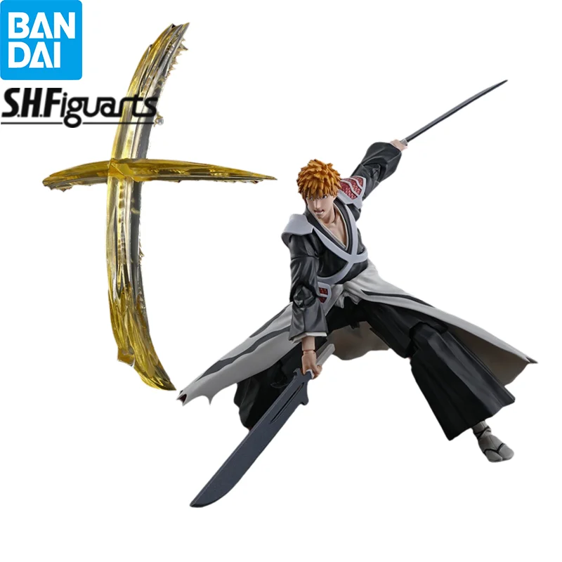 In Stock Bandai S.H.Figuarts Bleach Figure Ichigo Kurosaki Dual Zangetsu Anime Action Model COllectible Figurals Brinquedos Toys