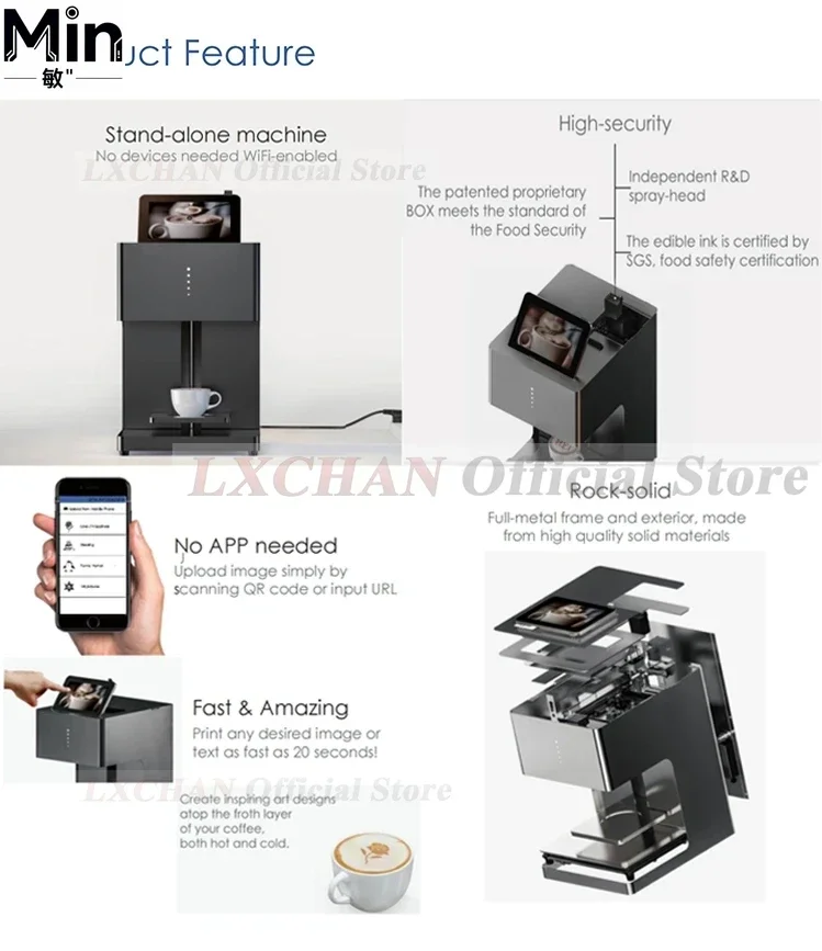 Automatic Coffee Latte Art Printer Fantasia Pattern Food Surface Printer For Latte Coffee Cake Bread