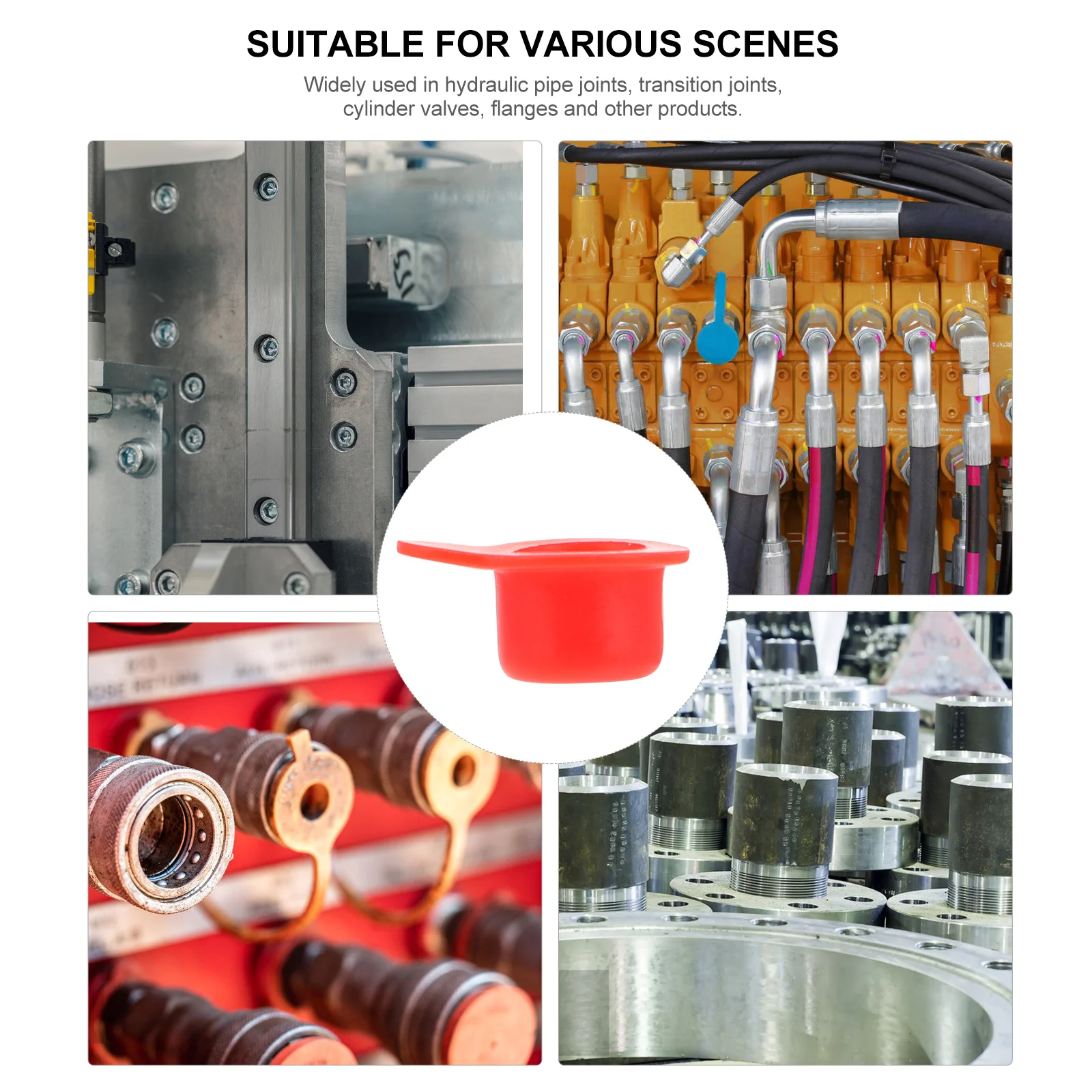 

200pcs Rubber Dust Plugs Red Silicone Internal Thread Hole Caps Flame Retardant Waterproof Cylinder Protective Plugs