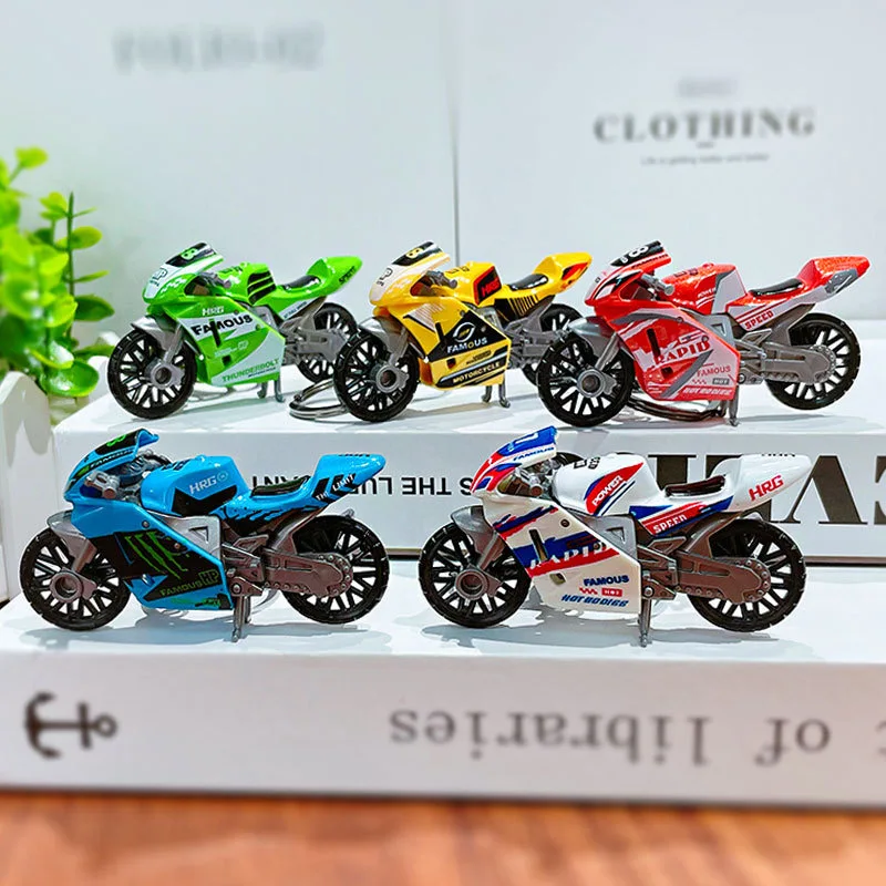 Cool Motorbike Model Keychain Unisex Round Buckle 5 Colors Metal Pendant School Bag Daily Decoration Friend Rider Gift Keyring