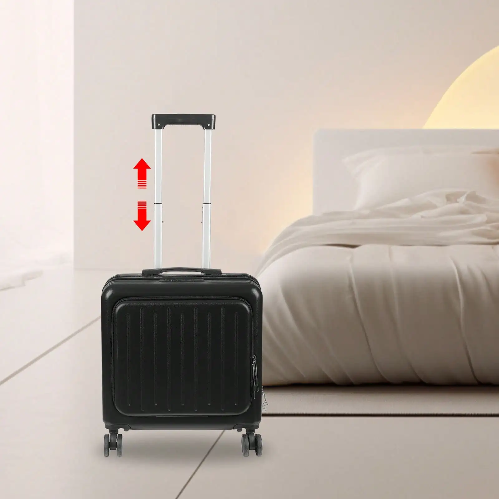 

18" Boarding Suitcase, Suitcase with Front Pocket, Travel Luggage Suitcase About 30kg/66.14lbs