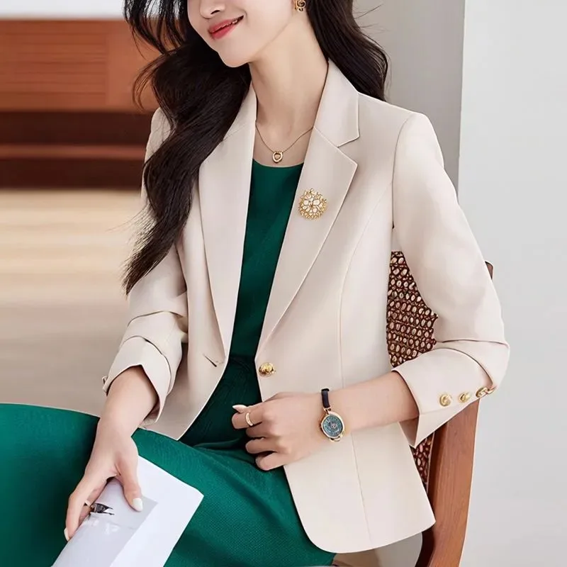 Women's Blazer for Petite Figures Spring/Autumn New Style Slim Fit Waist-Reducing Casual Jacket