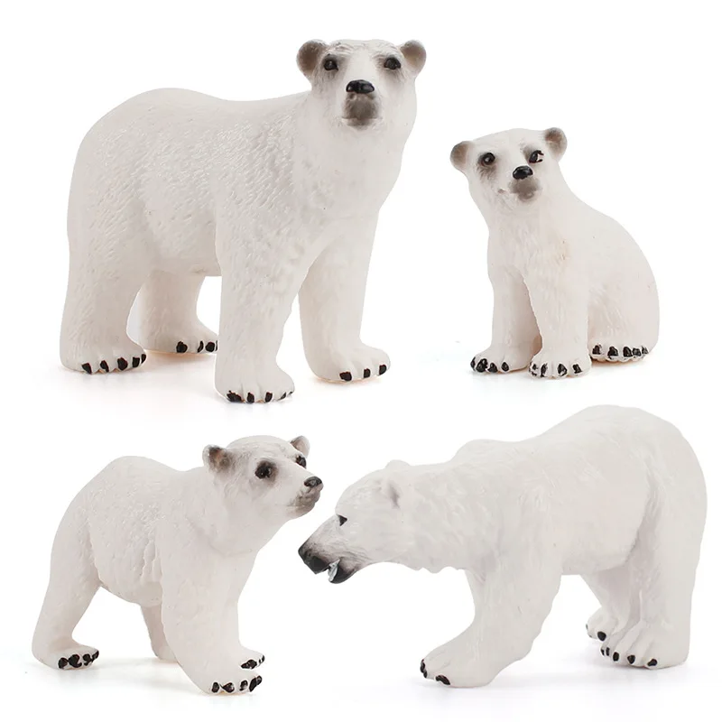 Marine Animal Polar Bear Cognitive Model Micro Ornaments Plastic Handicraft Gardening Decoration baby Toy gift A0052