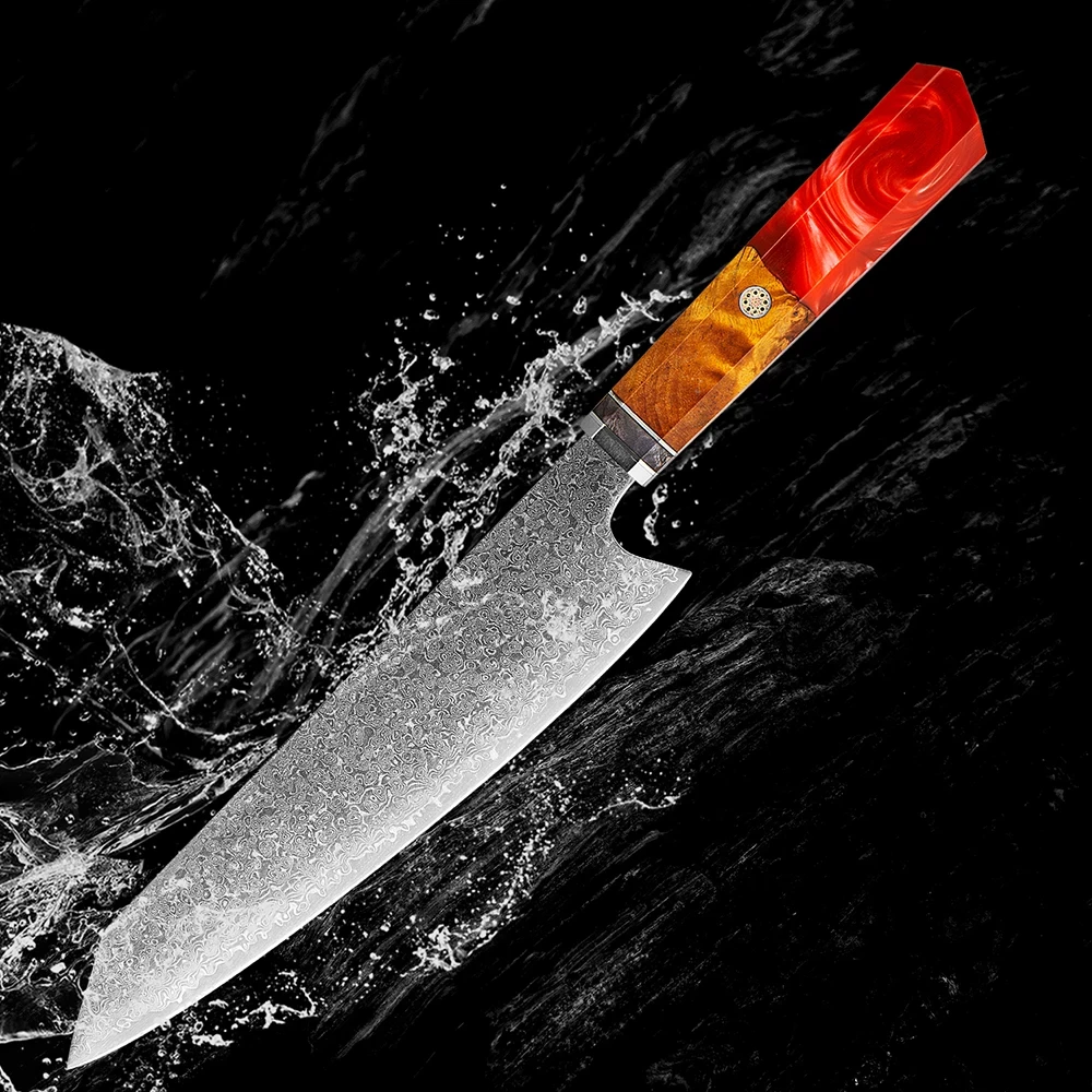 

XITUO Kitchen Chef Knife 7 Layer Composite 440C Steel Professional Japanese Knife Cleaver Slicing Gyuto Resin Honeycomb Handle