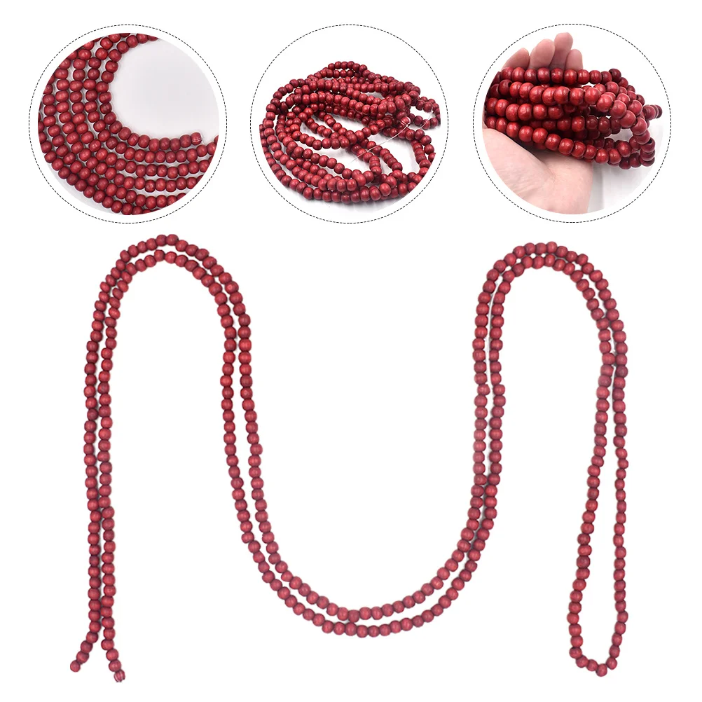 

1Pcs Wooden Bead Christmas Pendant Hanging Decor for Tree Festival Scene Ornament Indoor Craft Decoration Wood Bead Garland