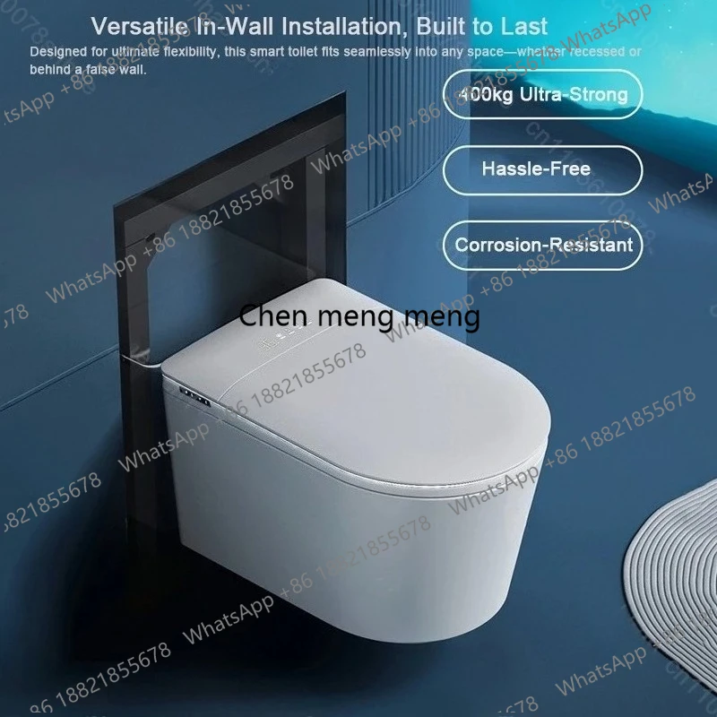 Smart Toilet Intelligent Bidet Heated Seat Auto Open Close Wall Mounted 360° Foam Shield Night Light Warm Air Drying Wall Mount