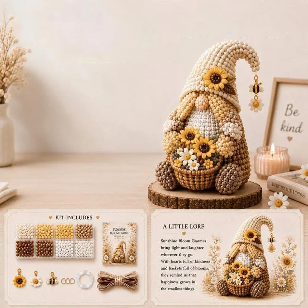 3D Dwarf Figurine Bead DIY Kit Handmade Beginner-friendly Beaded Dwarf Ornament Craft Kit with A Pendant and Instruction