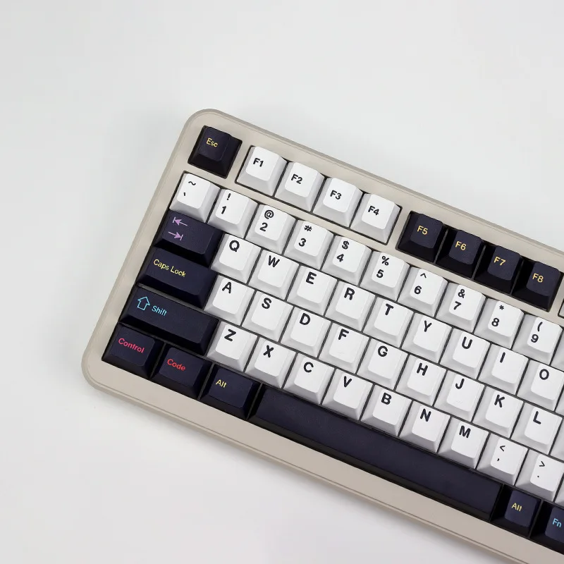 GMK black and white color theme 143 sublimation original mechanical keyboard keycap customization black and white full set