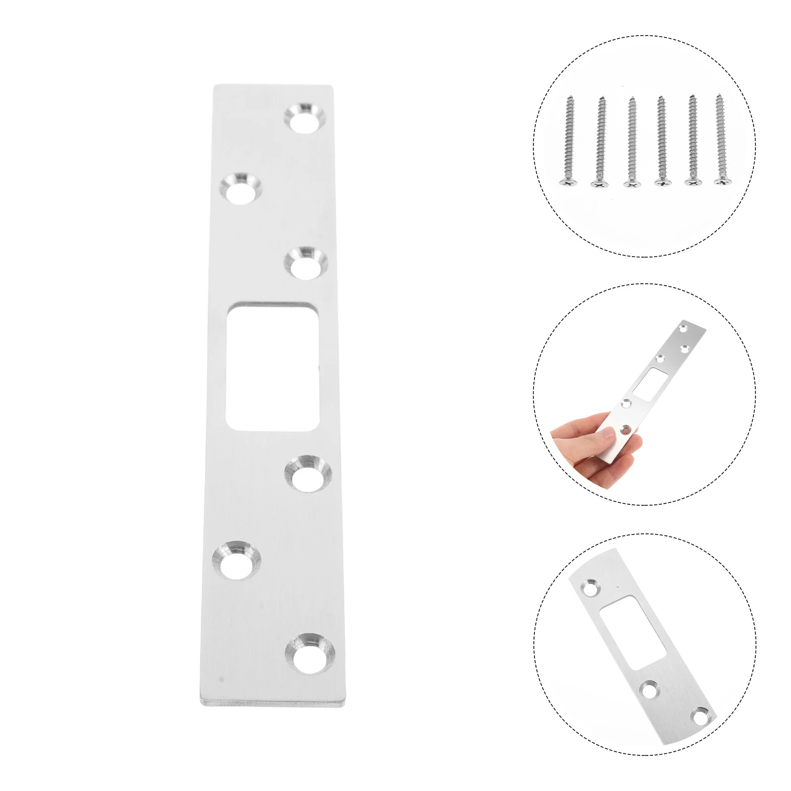 Door Lock Plate Plates for Interior Doors Strike Exterior Gusset Frame Stainless Steel Latch