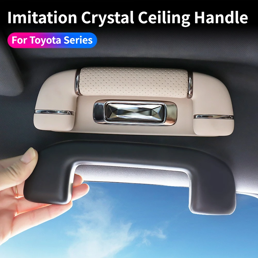 Crystal Style Car Interior Roof Ceiling Grab Pull Handle For Toyota Crown Kluger RAV4 Sienna Granvia 2021-2026 Rear Roof Handle