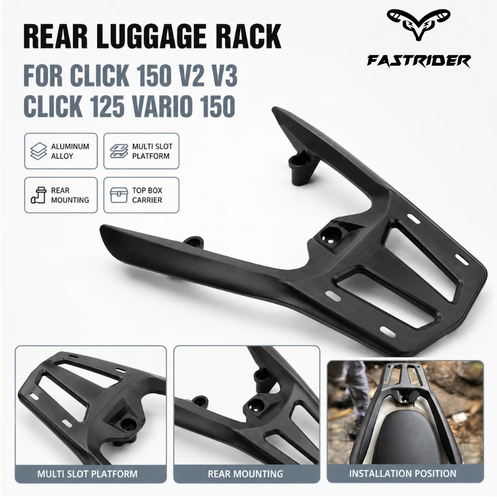 Rear Luggage Rack Aluminum Alloy Motorcycle Top Box Carrier Support Bracket for Click 150 V2 V3 Click 125 Vario 150