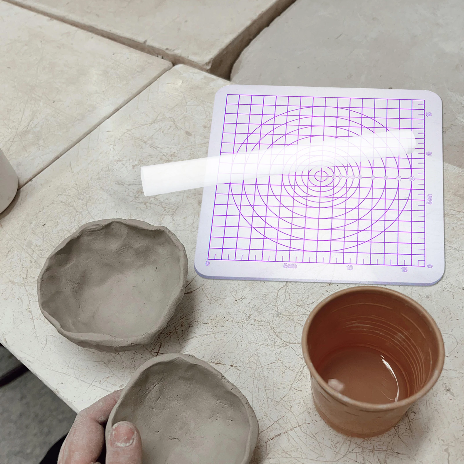 

1 set Acrylic Clay Board Modelling Tools Manual DIY Craft Pottery Plates Hand Sculpture Clay Rolling Rod Smudge Mat