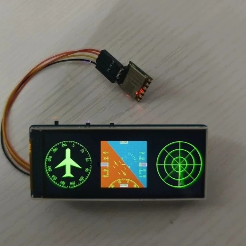 1PCS 3.7V Simulated Cockpit Instrument 3inch LCD Display RC Model Gauges Artificial Horizon/Radar/Compass Display Modification