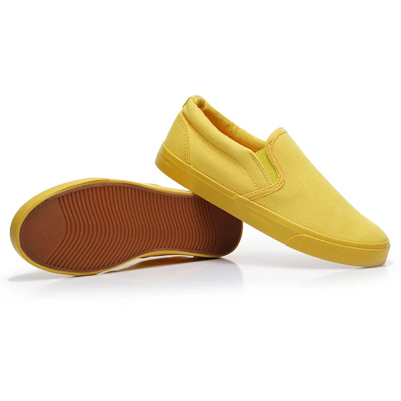 New Breathable Canvas Shoes Small Yellow Shoes Slip_On Women\'s Sports Shoes Zapatos De Mujer