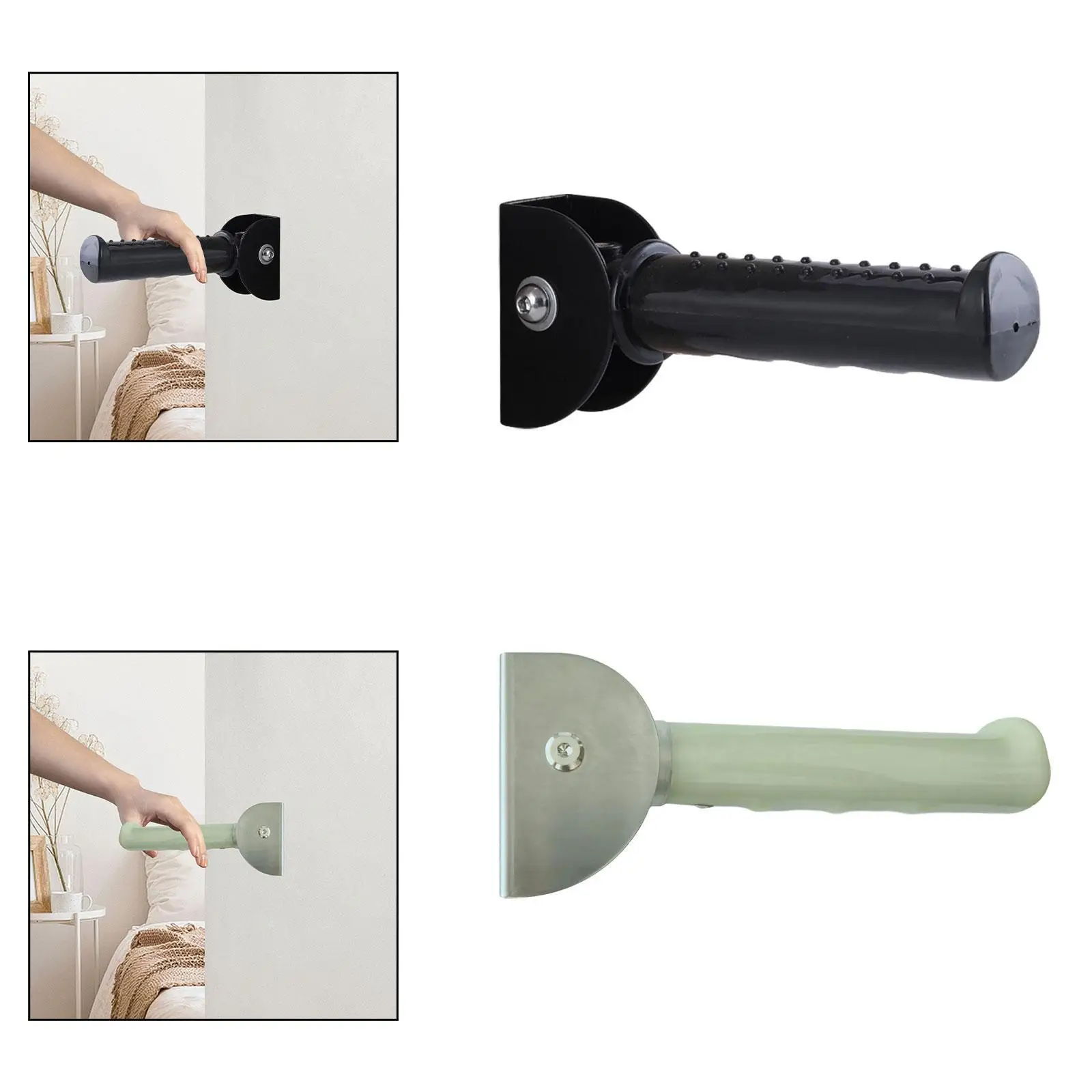 Elderly Flip up Grab Bar Assist Handle Wall Mounted up to 300 100kg Load Ergonomic for Garage Door Black Versatile Accessories