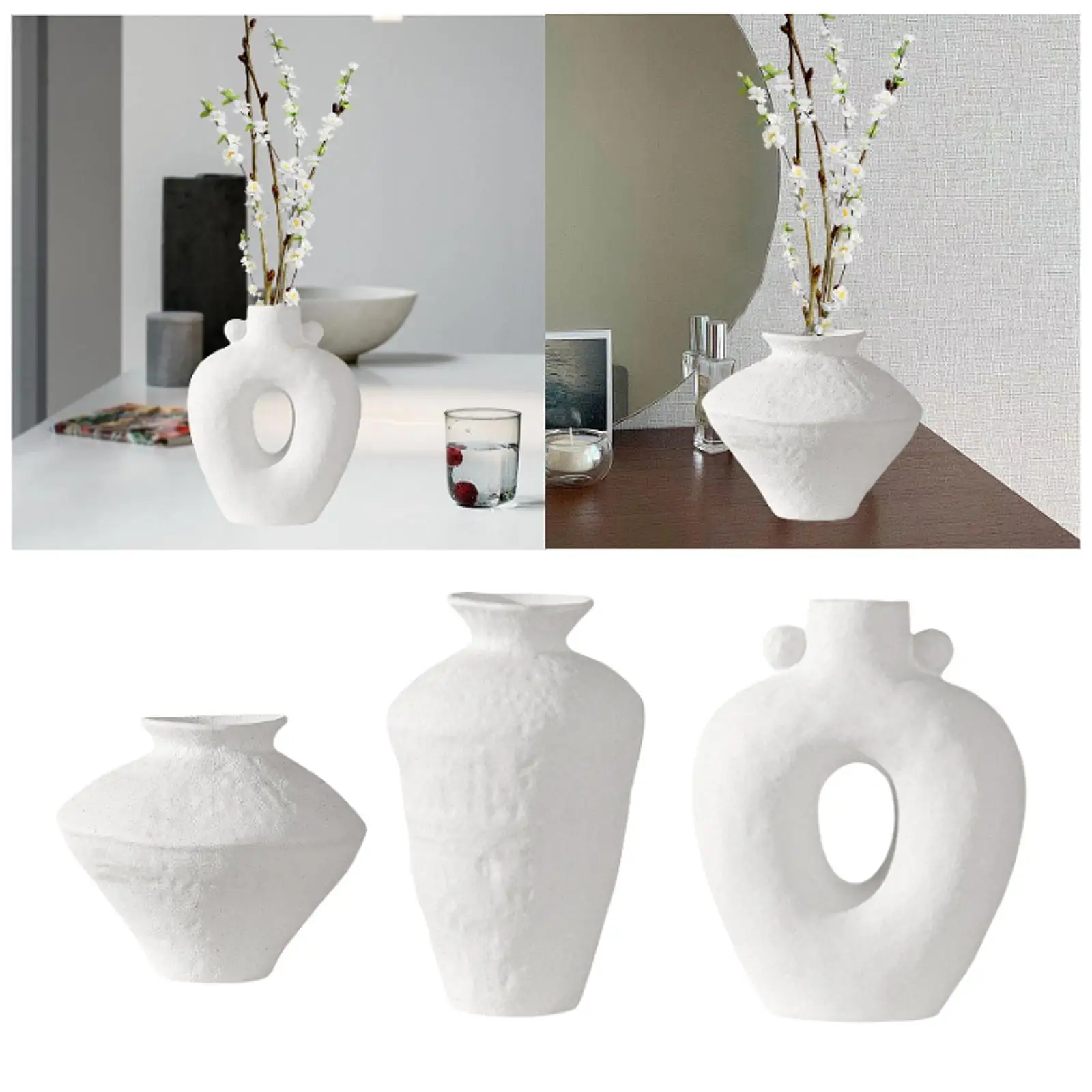 

Nordic Ceramic Vase Decorative Modern Flowerpot Minimal Style Vase Home Decoration for Bedroom Living Room