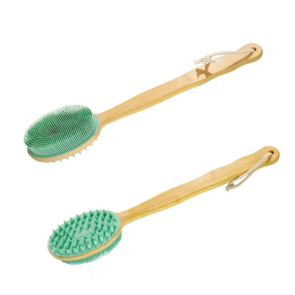 Silicone Body Brush Release Brush Gentle Easy-to-clean Silicone Back Scrubber Brushes for Shower Bath Long Handle Lathers Easily