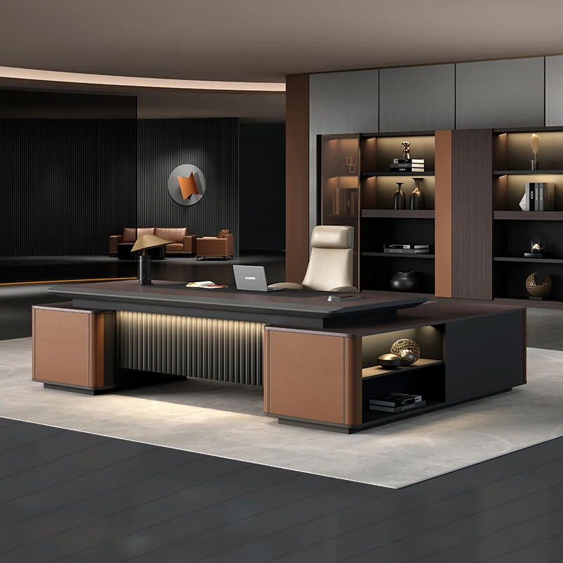 

Мебельная фабрика: Элитный современный L-образный стол для руководителя, директора, босса, L-образный представительский стол, роскошный стол