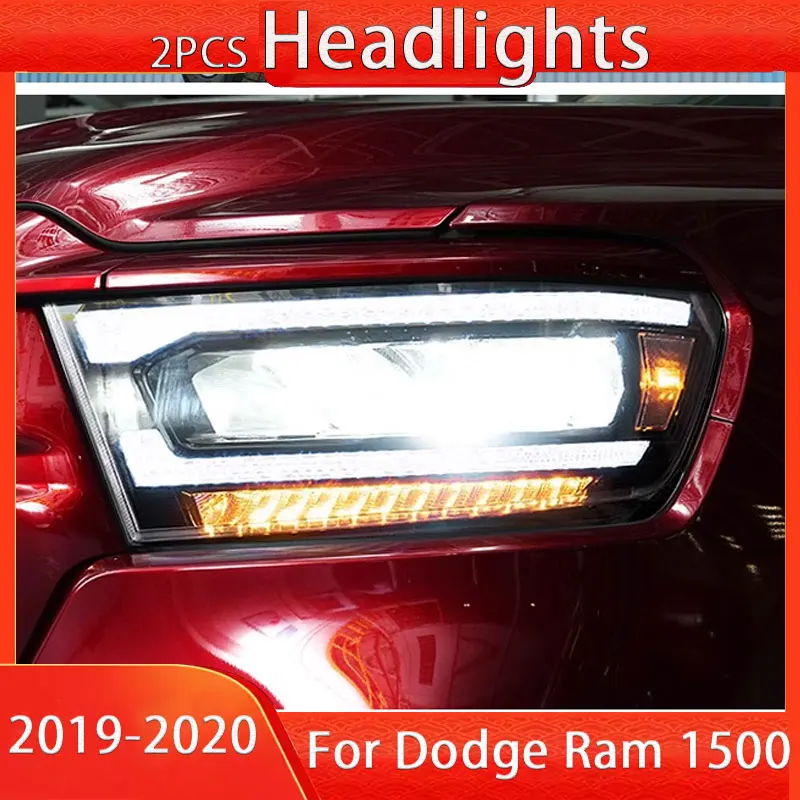 

Фара для автомобиля, задняя фара для Dodge RAM, задняя фара 2019-2023, фары RAM 1500 DRL, поворотный сигнал, свободная линза для проектора Angel Eye