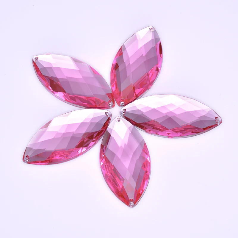 JUNAO 30*62mm Naai Grote Kristal AB Strass Naaien Paard Oog Acryl Stenen Applicaties Platte Achterkant Strass diamant