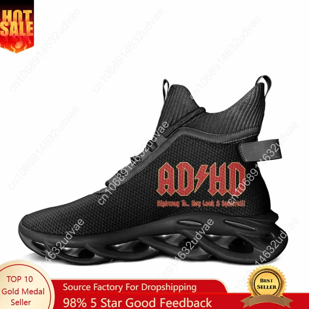

Go All Out Adult ADHD Highway to Hey Look A Squirrel Забавная музыка Высокие кроссовки на плоской подошве Мужские женские спортивные туфли на заказ