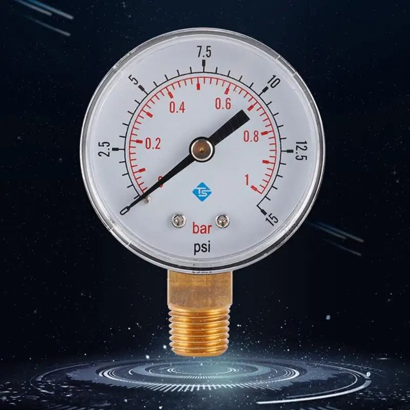 2025 New Mini Low Pressure Gauge For Fuel Air Oil Or Water 0-15psi/0-1bar BSPT Manometer