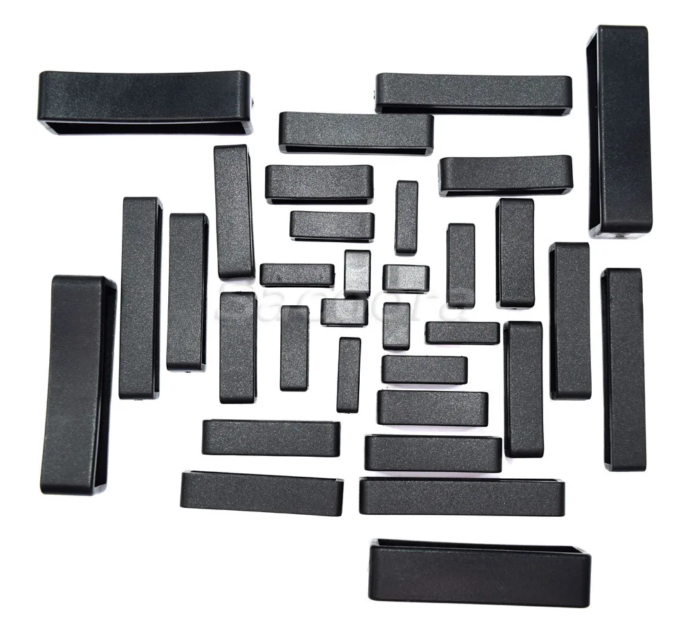 10pcs/lot Plastic Keeper Belt Loop Square Loop Leather Craft 8 Sizes to Choose from Black