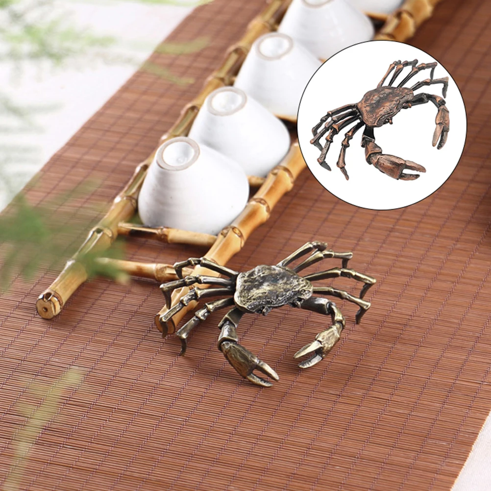 

Crab Tea Pet Figurine Decorative Alloy Sculpture Ornaments Home Desktop Premium Material Long Lasting Detailed Design Small