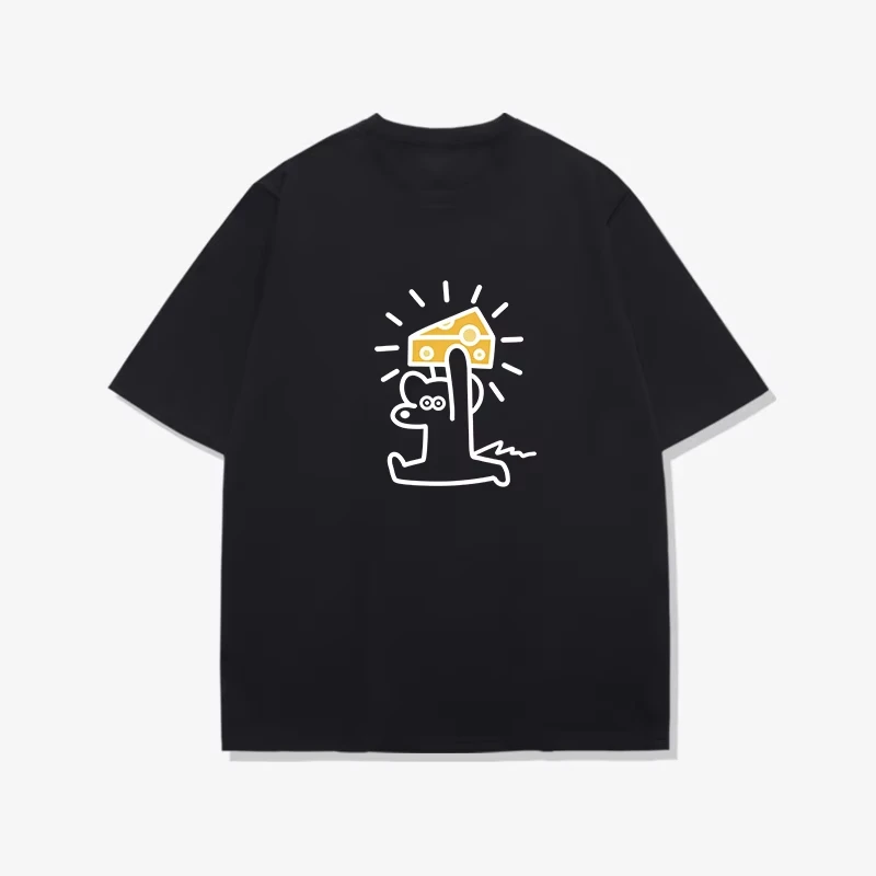 تي شيرت قطني بأكمام قصيرة 2025 جديد للرجال صيفي أمريكي فضفاض من القطن للزوجين