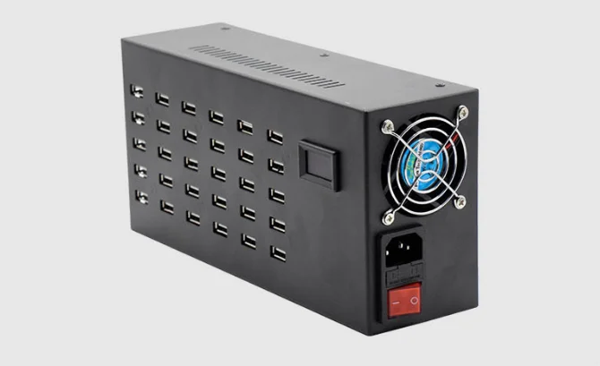 30 Ports USB Charger Power Adapter Wall Fast Charging Dock Station 300W for Apple iPhone iPad Samsung Huawei Smartphone Table