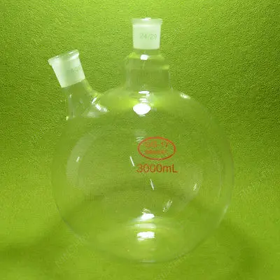 

3000ml 2 Neck Flat Bottom Boiling Flask,24/29 Joint,Glass Flask,lab Glassware