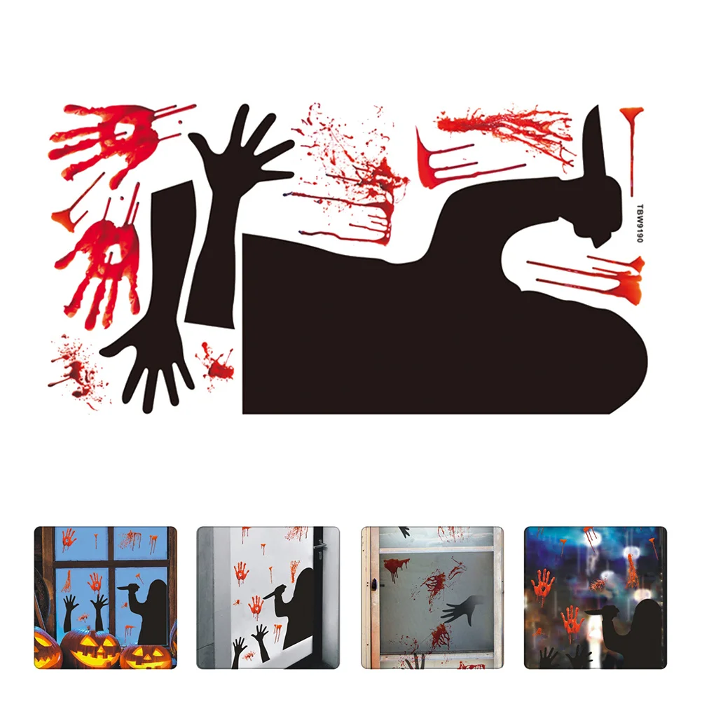 

1 pc Pvc Window Sticker Halloween Theme Waterproof Lightweight Self-Adhesive Wall Decal Smooth Surface Ghost Design Cling