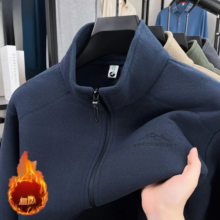 

Men's Fce Lined Thiened Casual Sweatirt Coat Autumn Winter Warm Sli Urban Faion Polyester Fiber Long Sve Zipper