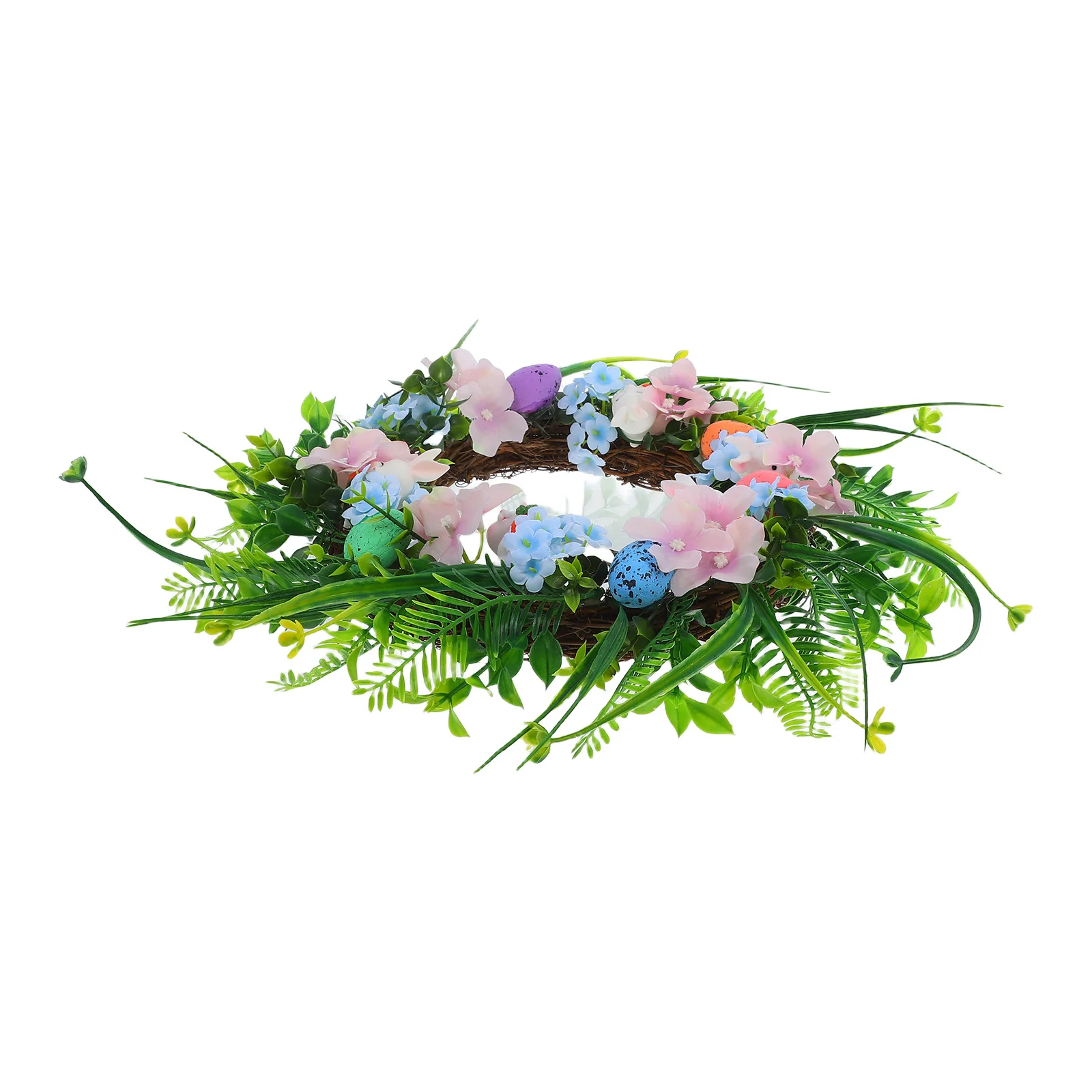 

Easter Floral Wreath Artificial Flower Hanging Front Door Decor Indoor Outdoor Household Photo Prop Ornament Indoor Wreath