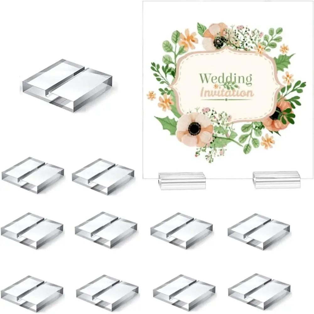 Photos Clips Paper Clamp Picture Cards Display Stand Clamps Stand Place Card Acrylic Sign Holder Table Numbers Holder