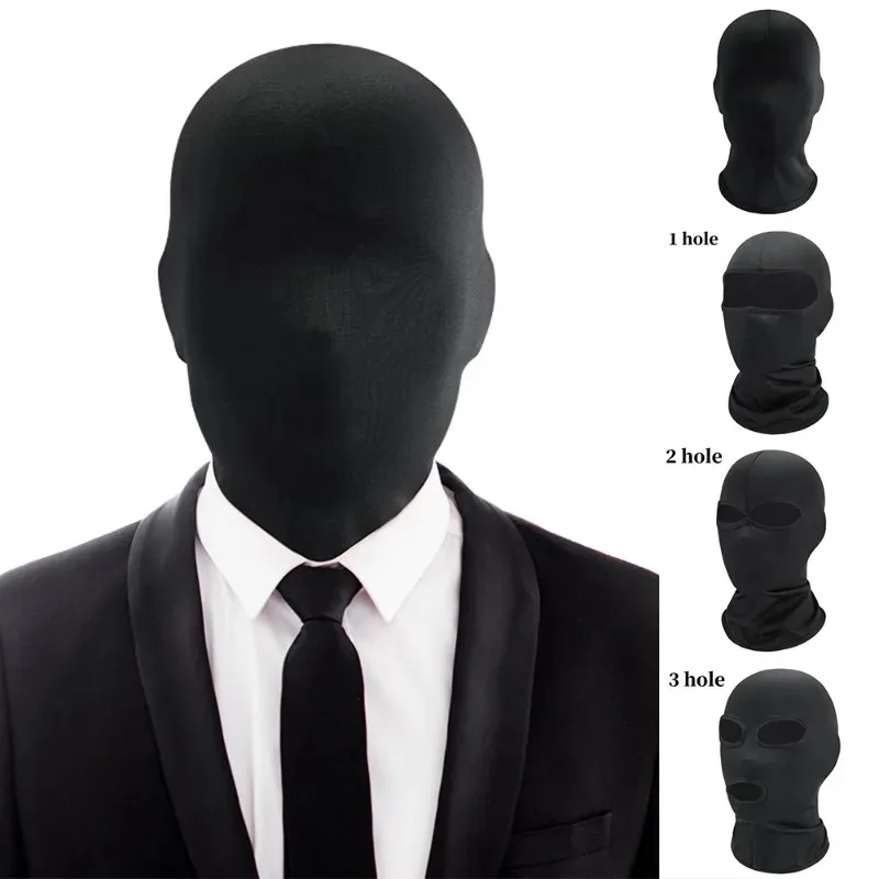 Schwarz Full Face No Hole Cover Hut Frauen Männer Armee Taktische Cs Sturmhaube Kappe Sonne UV-Schutz Fahrrad Motorrad Multi-Loch Ski Maske