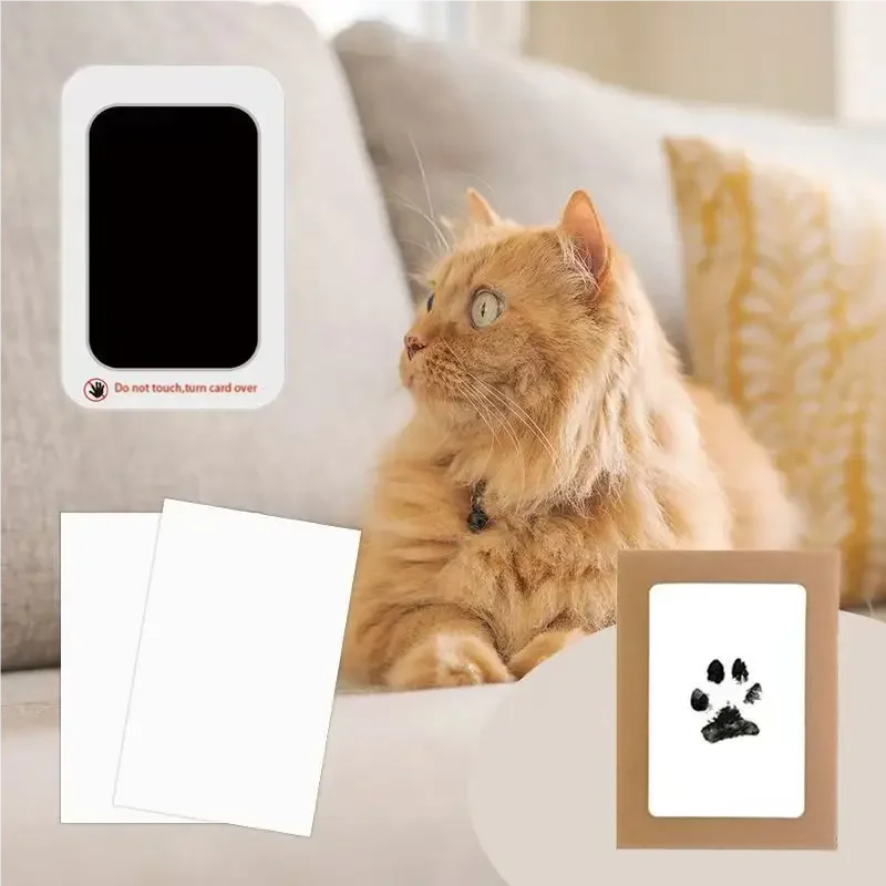 Sicheres, ungiftiges Baby-Hand- und Fußabdruck-Set ohne Tinte, berührungslose Hauttinte für Pfotenabdrücke von Haustieren, Katzen und Hunden, Souvenir-Geschenke – Detail 1