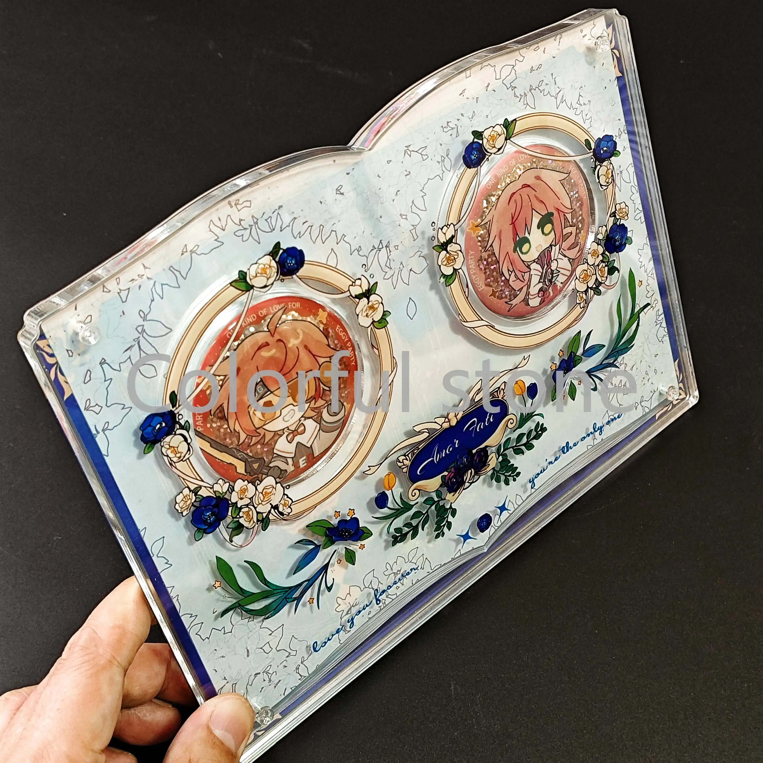 

58/75 мм дизайн книги красочный великолепный аниме значок декоративная рамка акриловая коробка для хранения подставка без значка